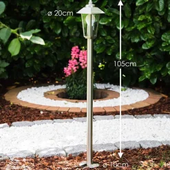 Éclairage De Chemin Moskau Acier Inoxydable, 1 Lumiere