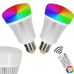 Idual E27 Led Rgb 11 Watt 2200-6500 Kelvin 806 Lumen Lot De 2 Avec Telecommande