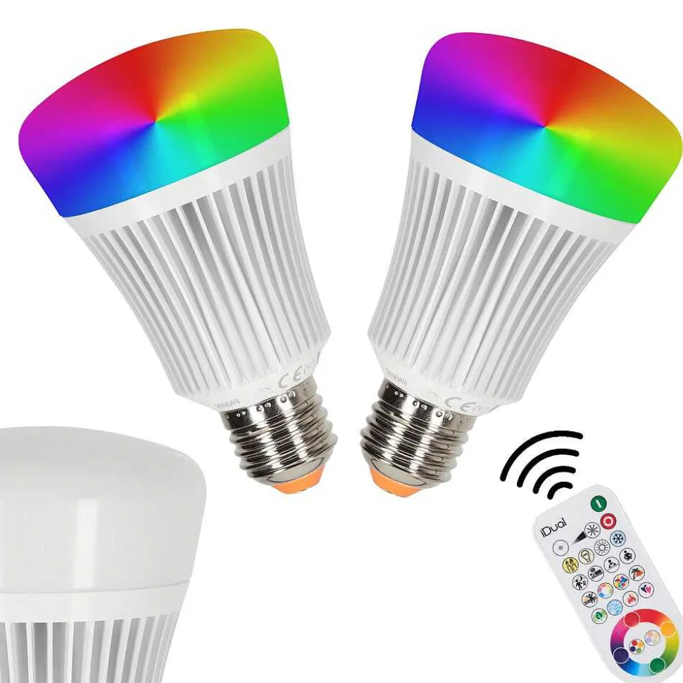 Idual E27 Led Rgb 11 Watt 2200-6500 Kelvin 806 Lumen Lot De 2 Avec Telecommande