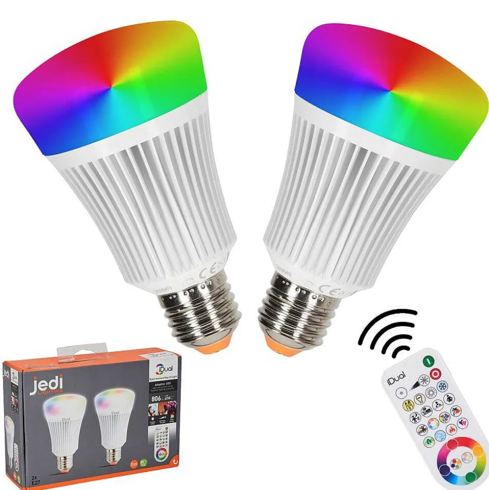 Idual E27 Led Rgb 11 Watt 2200-6500 Kelvin 806 Lumen Lot De 2 Avec Telecommande