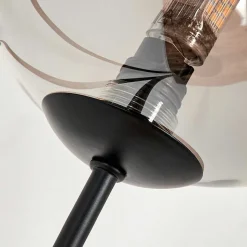 Lampadaire - Verre 15 Cm Bernado Fume, 3 Lumieres