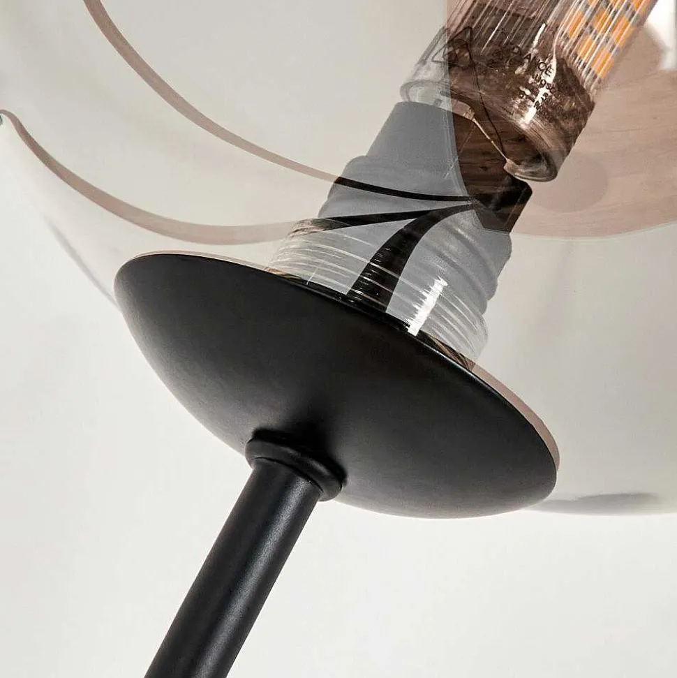 Lampadaire - Verre 15 Cm Bernado Fume, 3 Lumieres