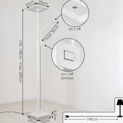 Lampadaire A Vasque Janze Led Blanc, 2 Lumieres