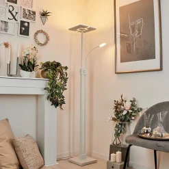 Lampadaire A Vasque Janze Led Blanc, 2 Lumieres