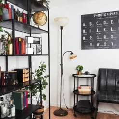 Lampadaire A Vasque Voleyrac Brun, 2 Lumieres