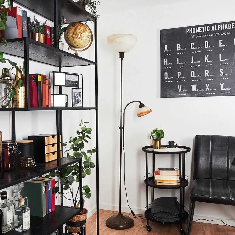 Lampadaire A Vasque Voleyrac Brun, 2 Lumieres