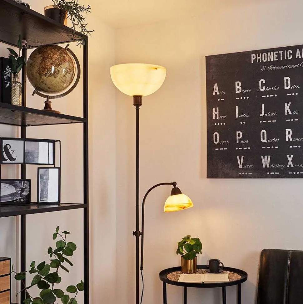 Lampadaire A Vasque Voleyrac Brun, 2 Lumieres