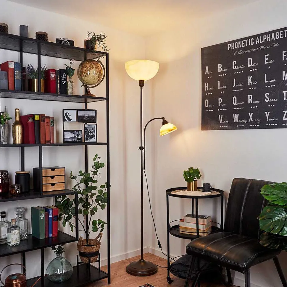 Lampadaire A Vasque Voleyrac Brun, 2 Lumieres