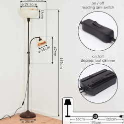 Lampadaire A Vasque Voleyrac Brun, 2 Lumieres