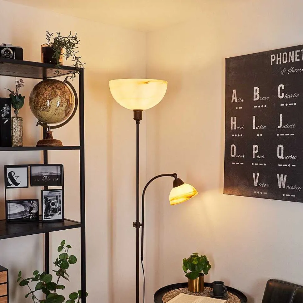 Lampadaire A Vasque Voleyrac Brun, 2 Lumieres