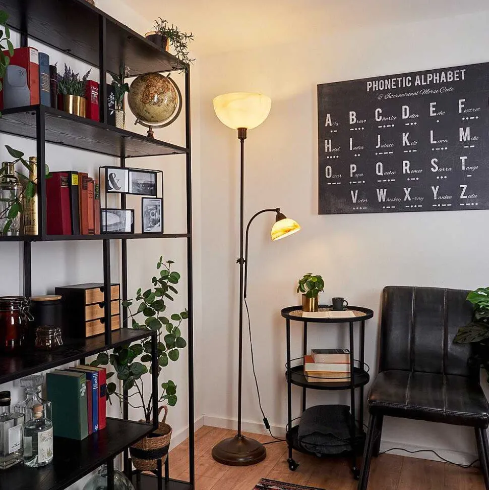 Lampadaire A Vasque Voleyrac Brun, 2 Lumieres