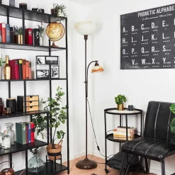 Lampadaire A Vasque Voleyrac Brun, 2 Lumieres