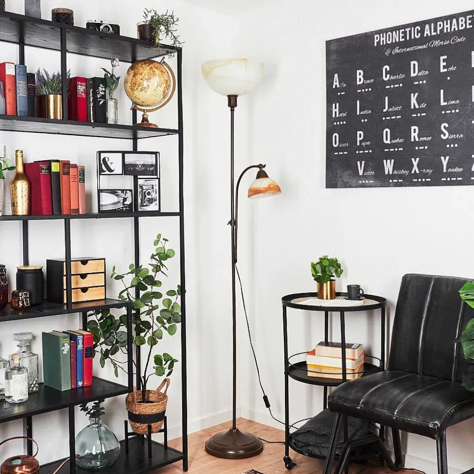 Lampadaire A Vasque Voleyrac Brun, 2 Lumieres