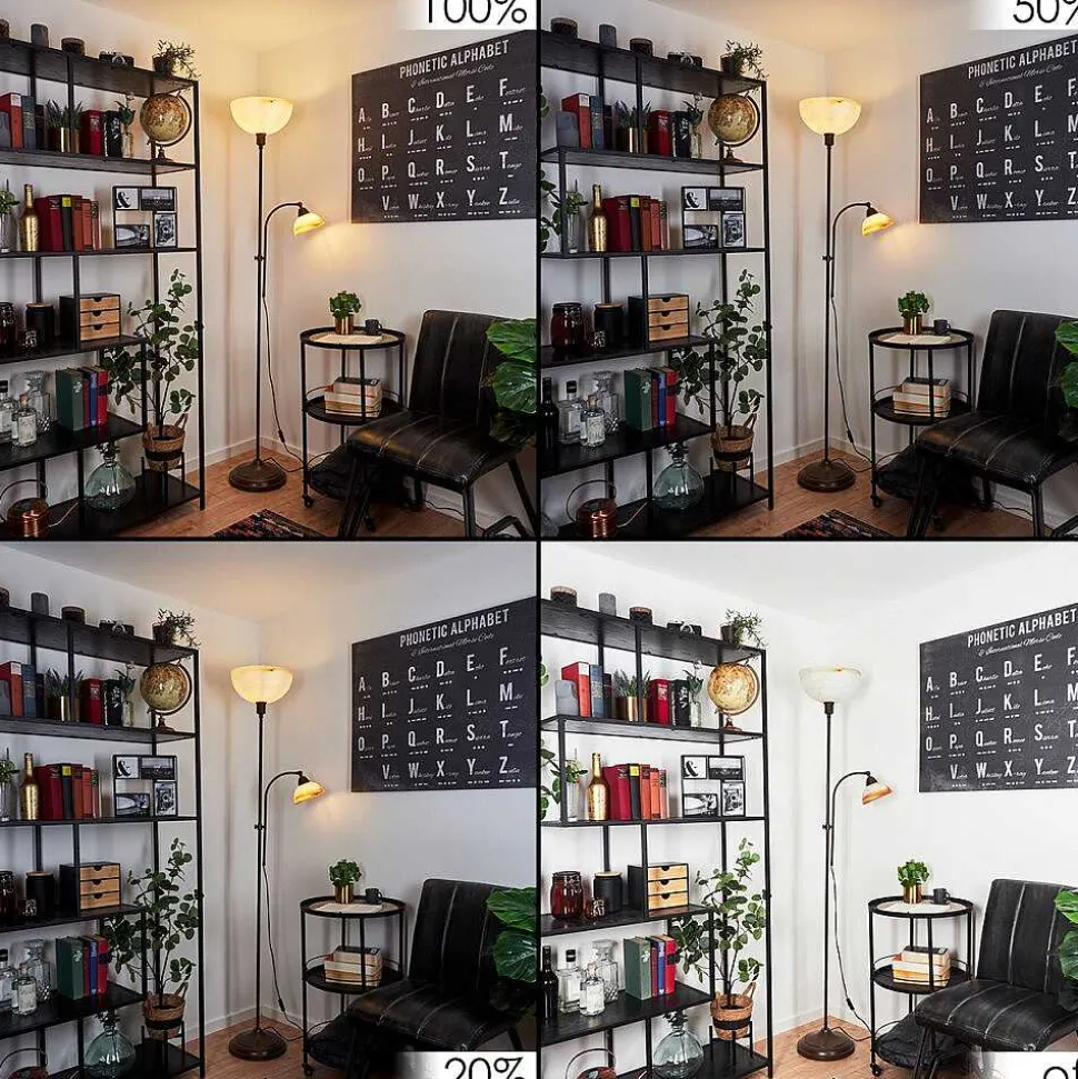 Lampadaire A Vasque Voleyrac Brun, 2 Lumieres