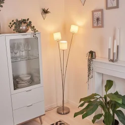 Lampadaire Alsen Nickel Mat, 3 Lumieres