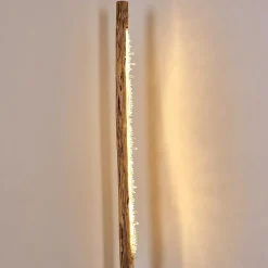 Lampadaire Bansberia Led Bois Clair, Noir, 1 Lumiere