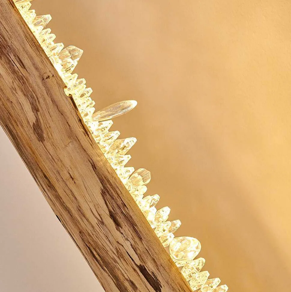 Lampadaire Bansberia Led Bois Clair, Noir, 1 Lumiere