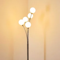 Lampadaire Bernado Nickel Mat, 5 Lumieres