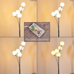 Lampadaire Bernado Nickel Mat, 5 Lumieres