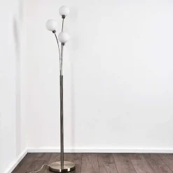 Lampadaire Bernado Nickel Mat, 3 Lumieres