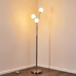 Lampadaire Bernado Nickel Mat, 3 Lumieres