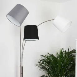 Lampadaire Bernardino Nickel Mat, 3 Lumieres