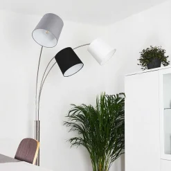 Lampadaire Bernardino Nickel Mat, 3 Lumieres