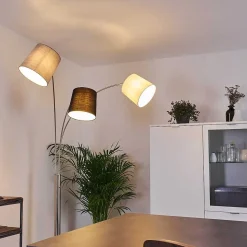 Lampadaire Bernardino Nickel Mat, 3 Lumieres