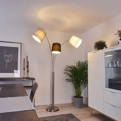 Lampadaire Bernardino Nickel Mat, 3 Lumieres