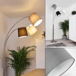 Lampadaire Bernardino Nickel Mat, 3 Lumieres