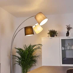 Lampadaire Bernardino Nickel Mat, 3 Lumieres