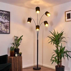 Lampadaire Bhutan Noir, 5 Lumieres