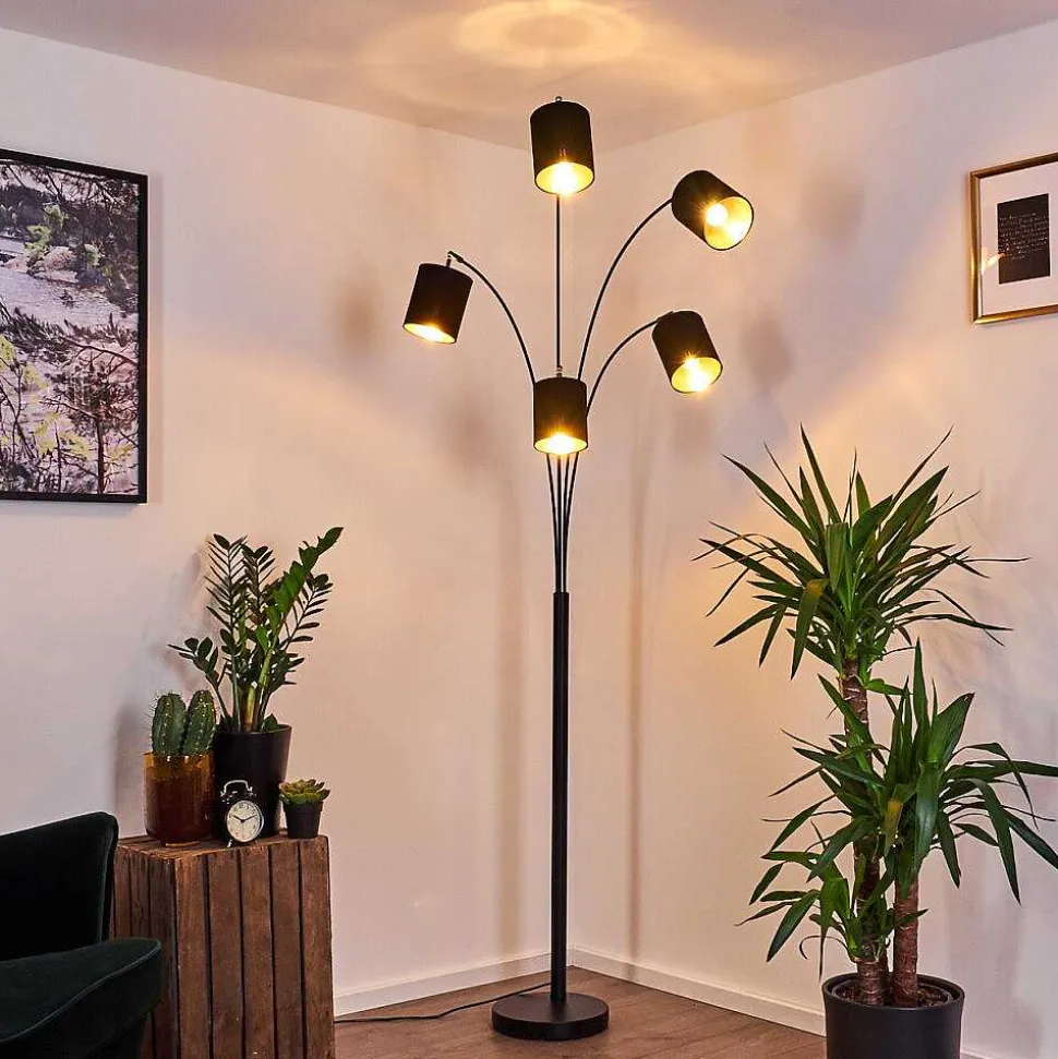 Lampadaire Bhutan Noir, 5 Lumieres