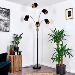 Lampadaire Bhutan Noir, 5 Lumieres