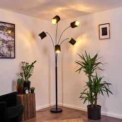 Lampadaire Bhutan Noir, 5 Lumieres