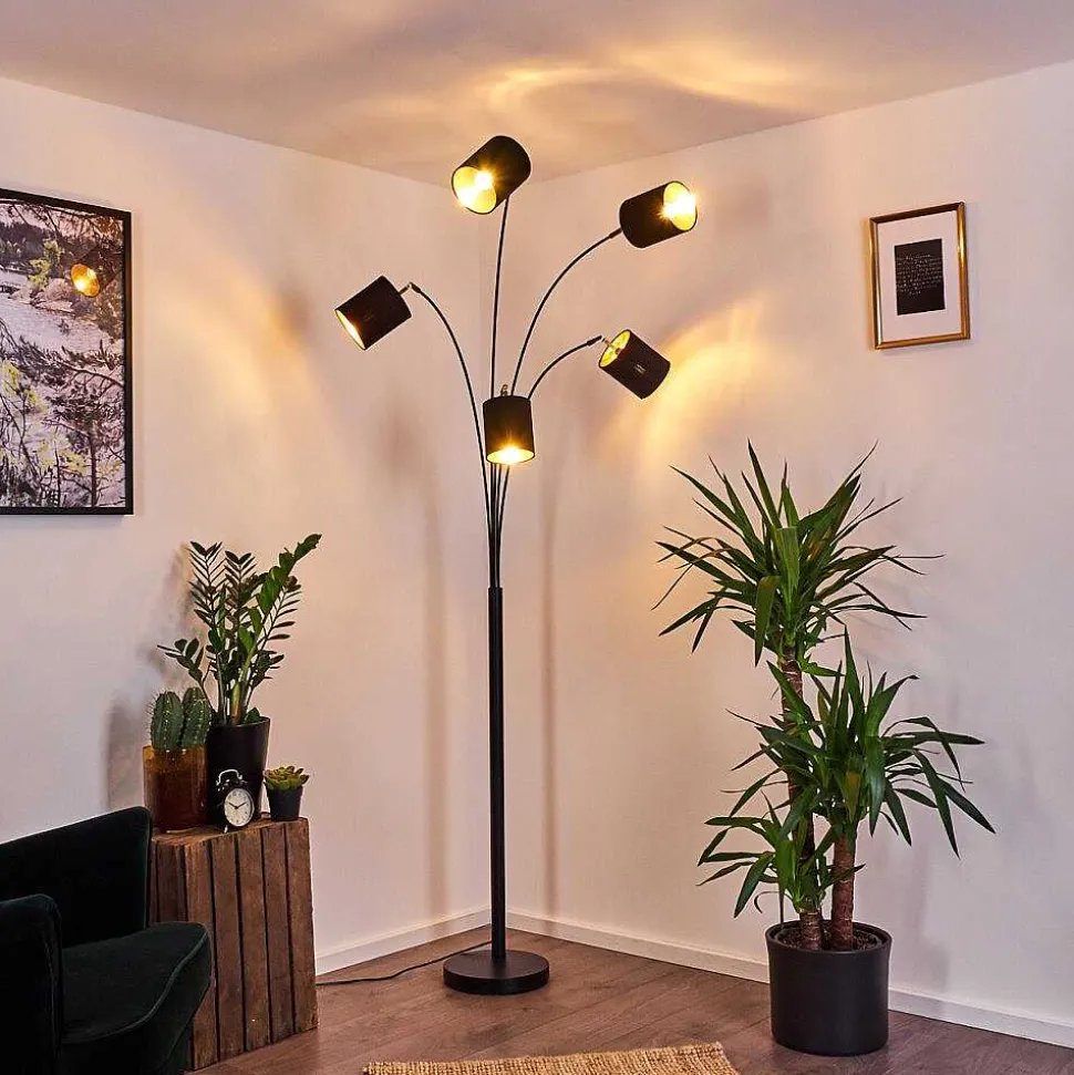 Lampadaire Bhutan Noir, 5 Lumieres