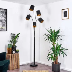 Lampadaire Bhutan Noir, 5 Lumieres