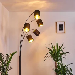 Lampadaire Bhutan Noir, 5 Lumieres