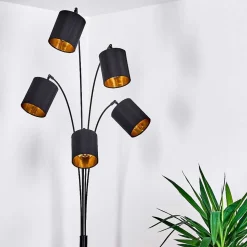 Lampadaire Bhutan Noir, 5 Lumieres