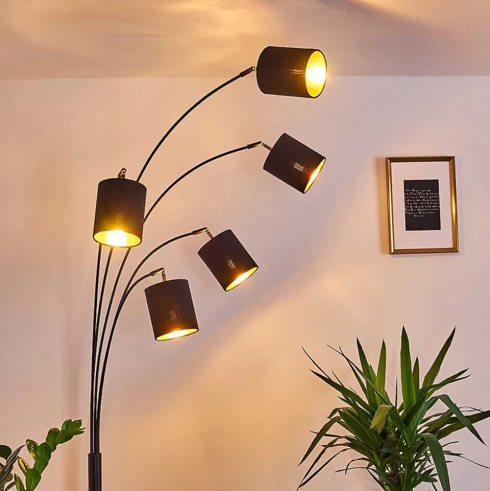 Lampadaire Bhutan Noir, 5 Lumieres