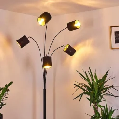 Lampadaire Bhutan Noir, 5 Lumieres