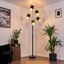 Lampadaire Bhutan Noir, 5 Lumieres