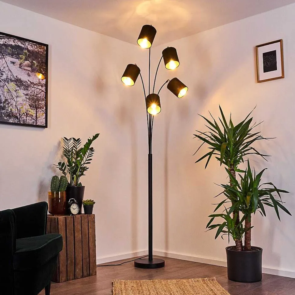 Lampadaire Bhutan Noir, 5 Lumieres