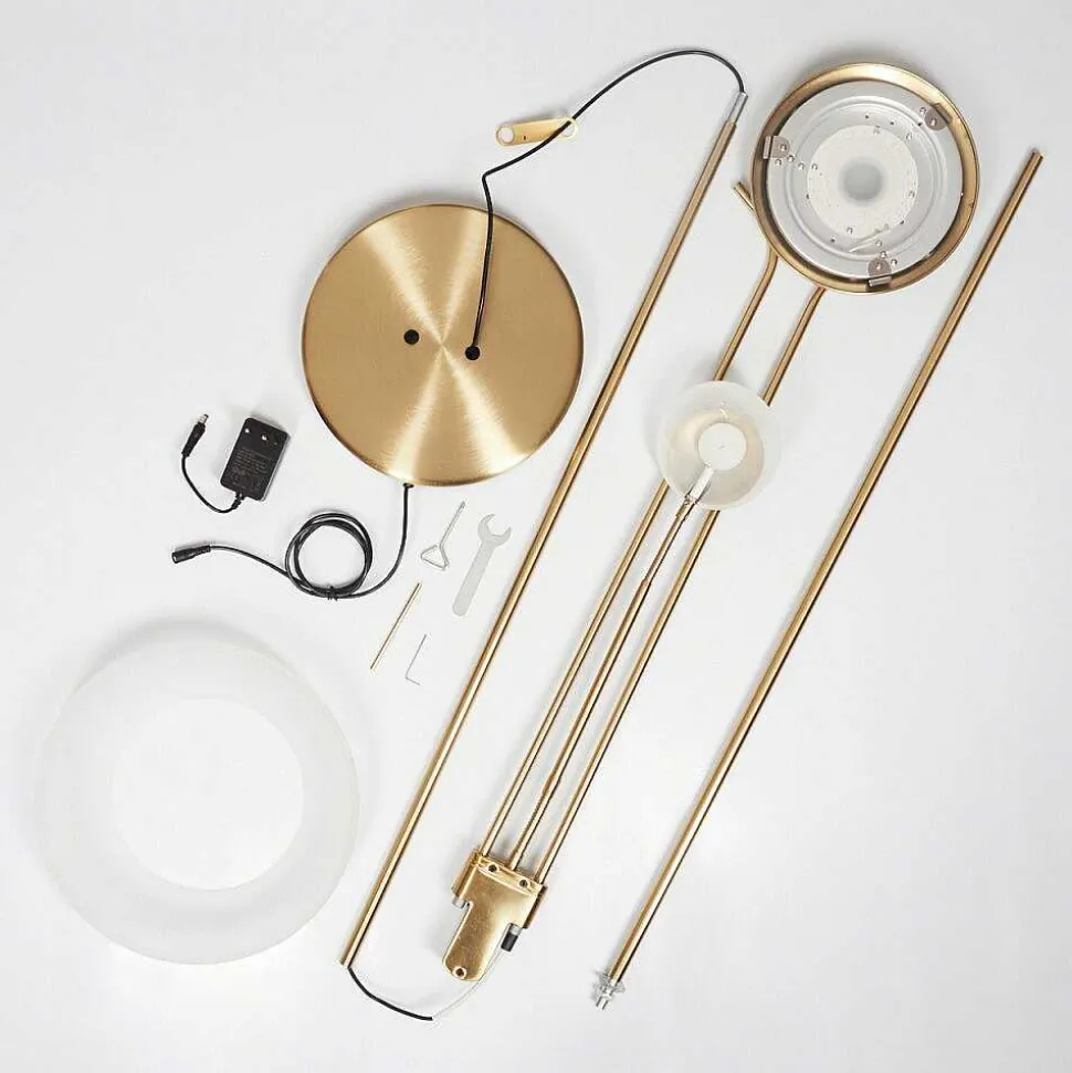 Lampadaire Biot Led Laiton, 2 Lumieres