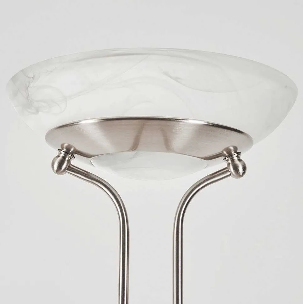 Lampadaire Biot Led Nickel Mat, 2 Lumieres