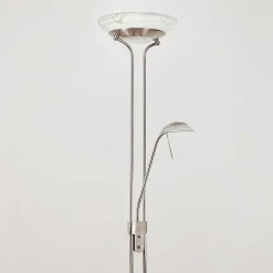 Lampadaire Biot Led Nickel Mat, 2 Lumieres