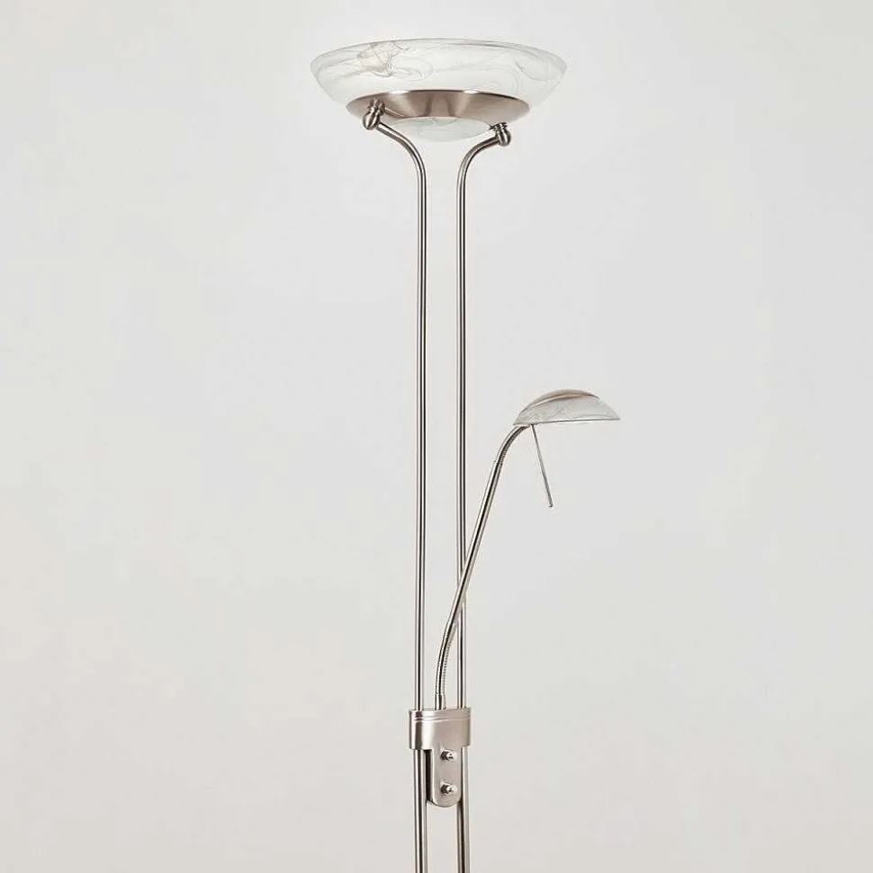 Lampadaire Biot Led Nickel Mat, 2 Lumieres