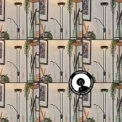 Lampadaire Biot Led Noir, 2 Lumieres