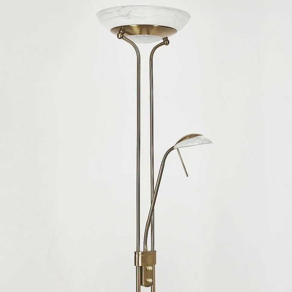 Lampadaire Biot Led Vieux Laiton, 2 Lumieres