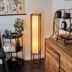 Lampadaire Blandin Bois Fonce, 2 Lumieres